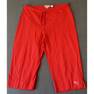 Puma Pants Womens Medium Lounge Capri‎ Cropped Stretch Waist Activewear